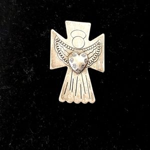 Carolyn Pollack Silver-Tone Angel Heart Brooch